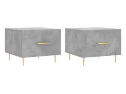 Mesas centro 2 pcs 50x50x40 cm madeira processada cinza cimento PT113080^ Mesa De Centro