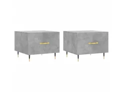 Mesa De Centro* Mesas centro 2 pcs 50x50x40 cm madeira processada cinza cimento PT778267 Cinzento