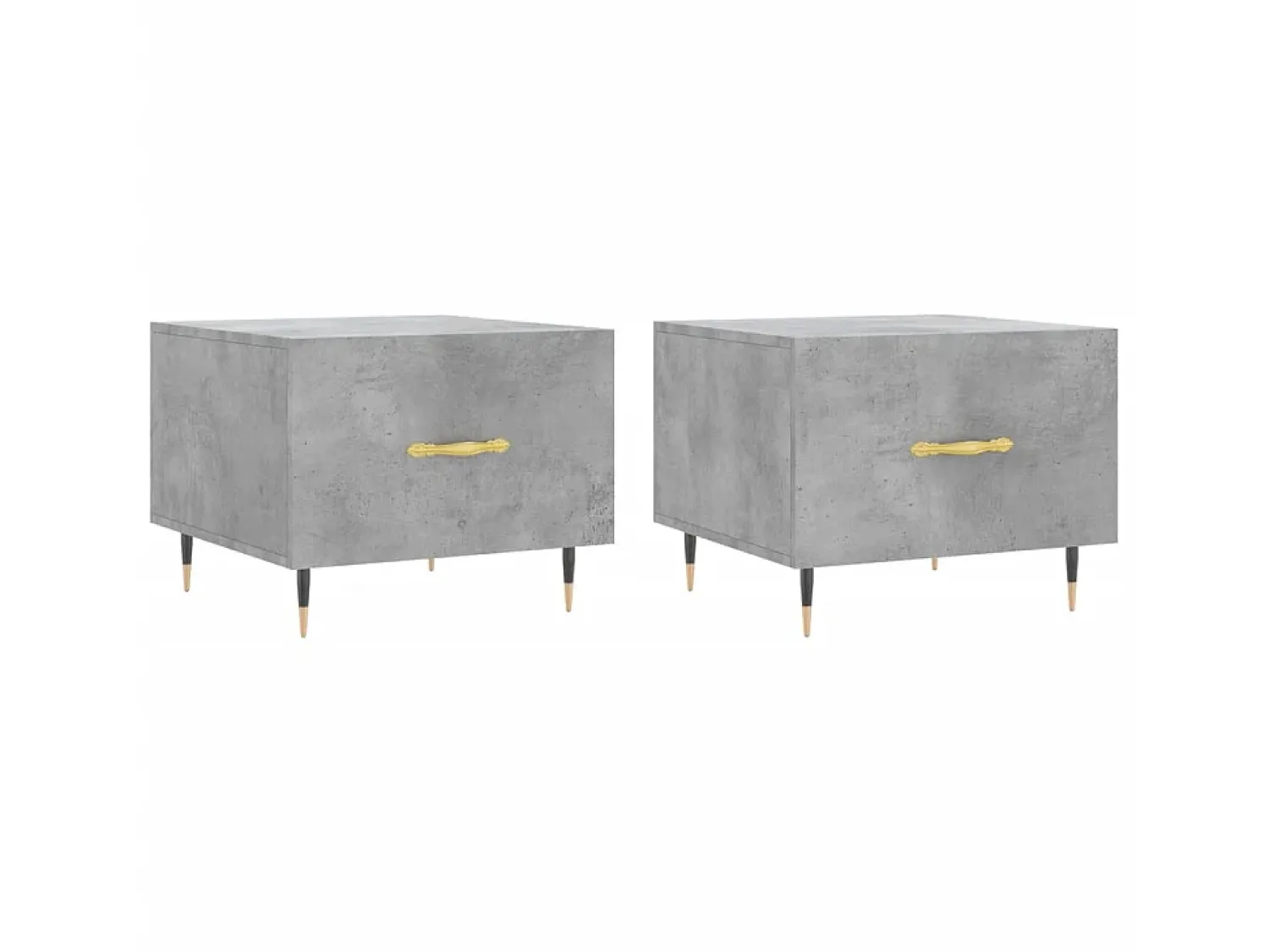 Mesa De Centro* Mesas centro 2 pcs 50x50x40 cm madeira processada cinza cimento PT778267 Cinzento