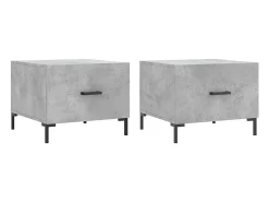 Mesas centro 2 pcs 50x50x40 cm madeira processada cinza cimento PT434055^ Mesa De Centro