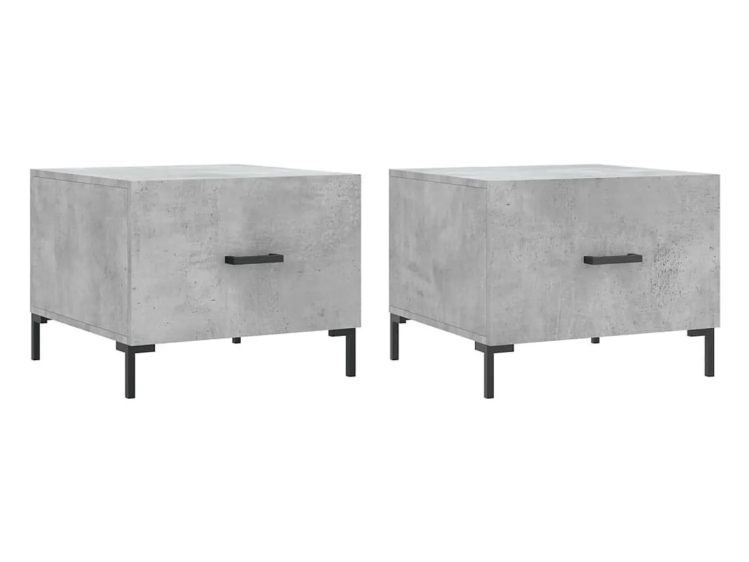 Mesas centro 2 pcs 50x50x40 cm madeira processada cinza cimento PT434055^ Mesa De Centro