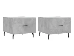 Best Mesas centro 2 pcs 50x50x40 cm madeira processada cinza cimento PT272507 Cinzento