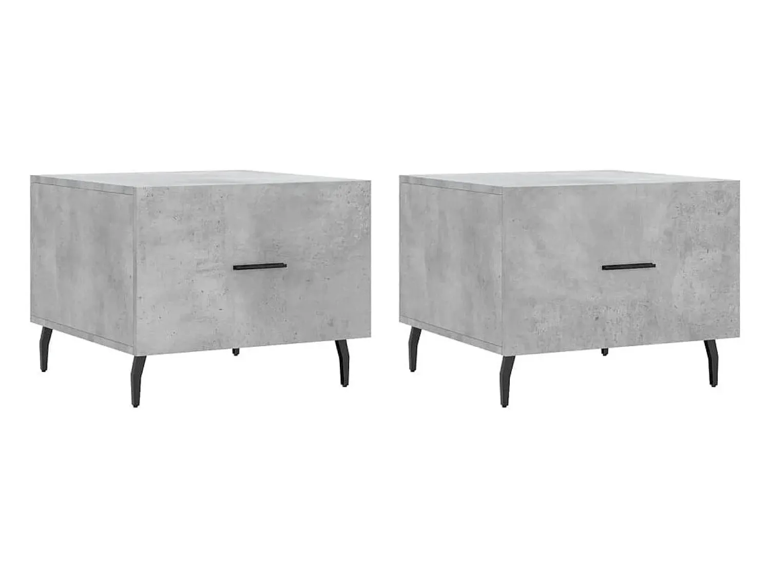 Best Mesas centro 2 pcs 50x50x40 cm madeira processada cinza cimento PT272507 Cinzento