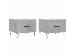 Mesa De Centro| Mesas centro 2 pcs 50x50x40 cm madeira processada cinza cimento PT948981 Cinzento