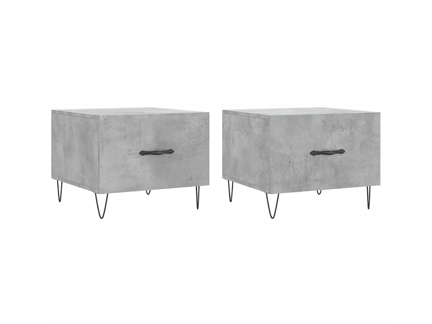 Mesa De Centro| Mesas centro 2 pcs 50x50x40 cm madeira processada cinza cimento PT948981 Cinzento
