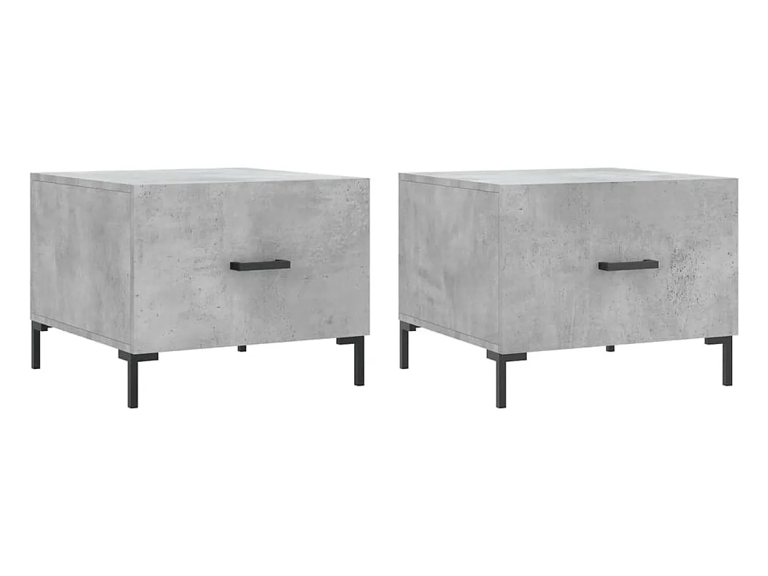 vidaxl Mesas centro 2 pcs 50x50x40 cm madeira processada cinza cimento^ Mesa De Centro