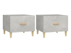 Mesa De Centro| Mesas centro 2 pcs 50x50x40 cm madeira processada cinza cimento PT525069 Cinzento