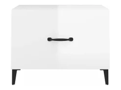New vidaxl Mesas centro + pernas de metal 2pcs 50x50x40 m brilhante Branco