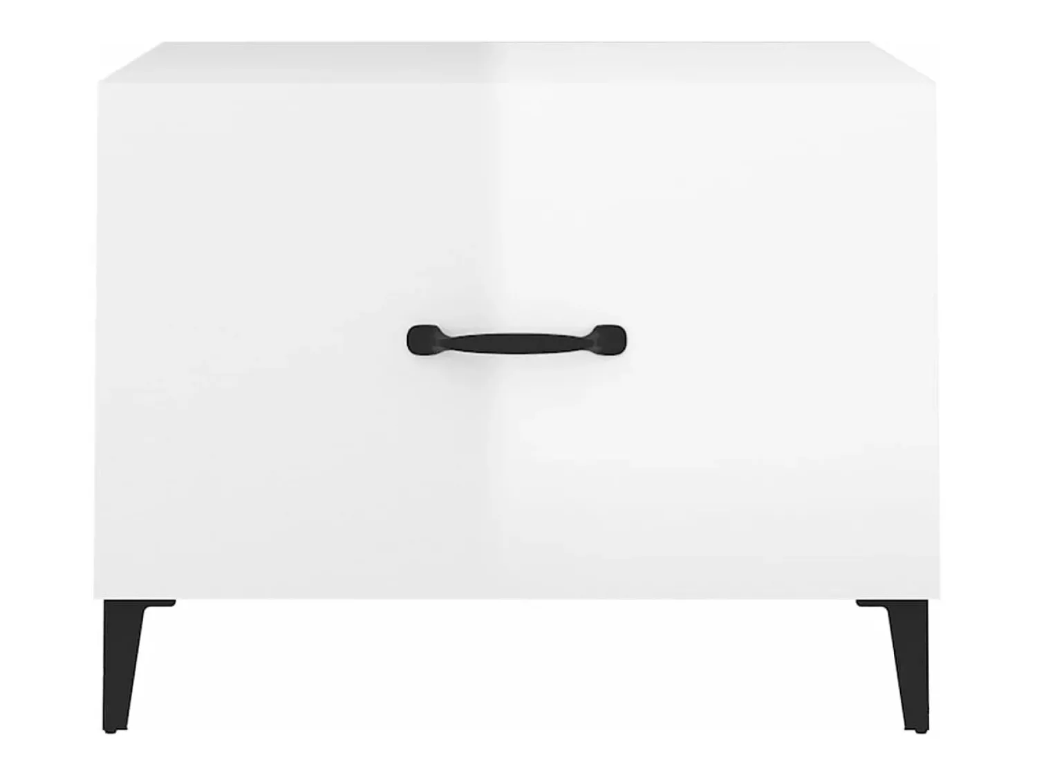 New vidaxl Mesas centro + pernas de metal 2pcs 50x50x40 m brilhante Branco