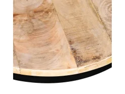 Best vidaxl Mesas centro redondas madeira mangueira rústica 2 pcs 40cm/50cm Natural claro