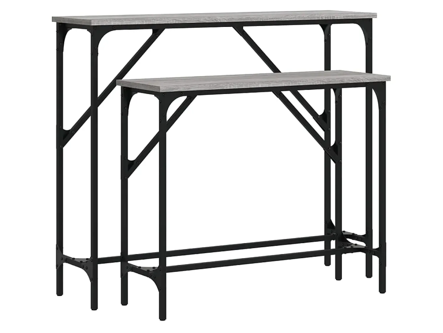 Consola| Mesas consola 2 pcs derivados de madeira sonoma PT950955 Cinzento