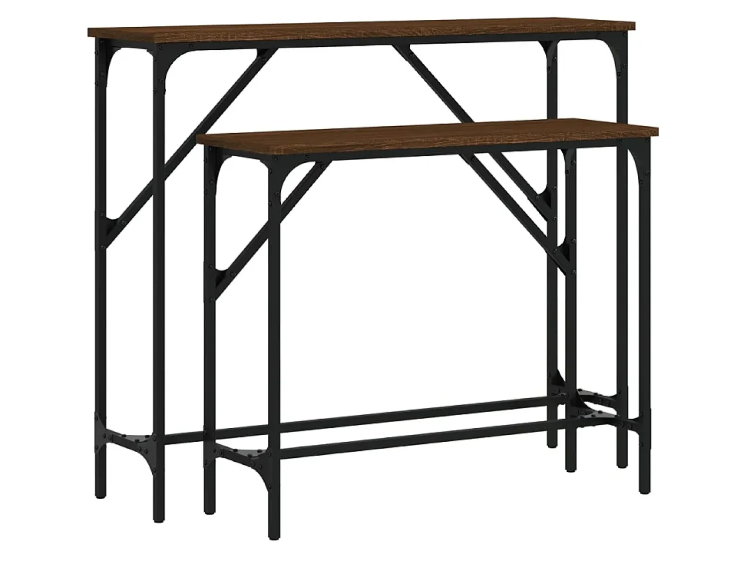 Consola| Mesas consola 2 pcs derivados de madeira carvalho PT419123 Castanho