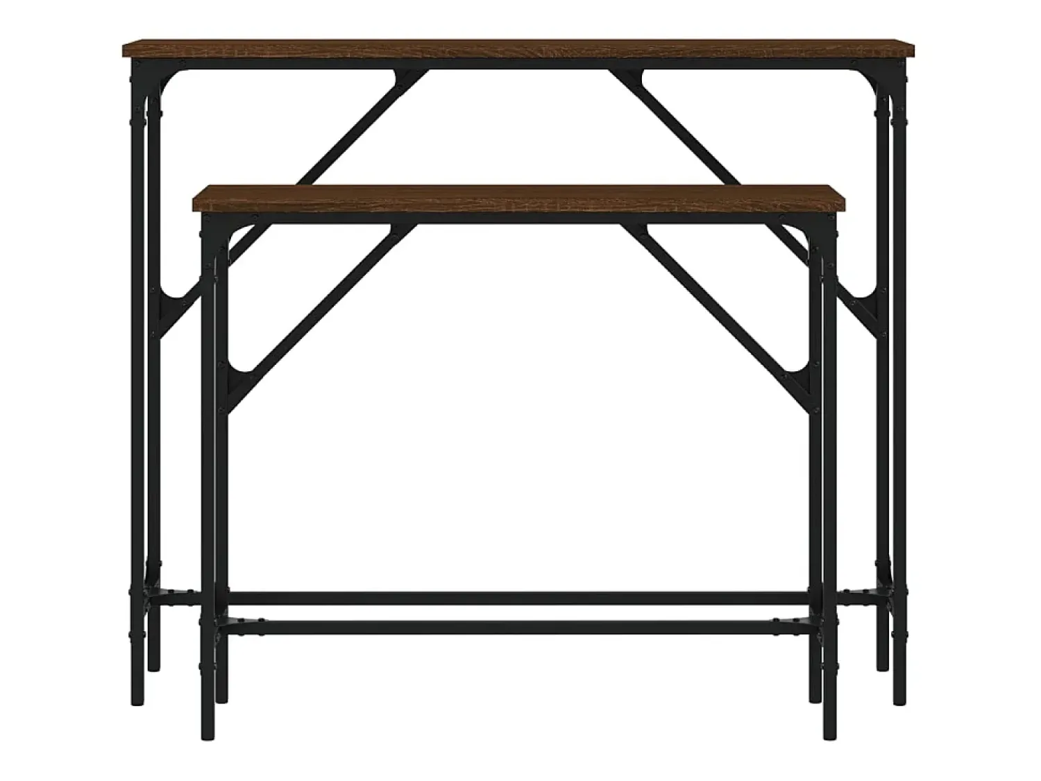 Consola| Mesas consola 2 pcs derivados de madeira carvalho PT419123 Castanho