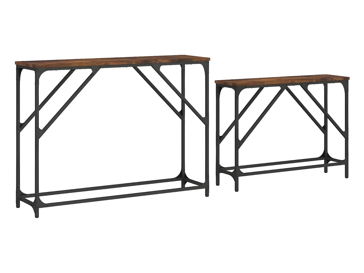 Best Mesas consola de encastrar 2 pcs deriv. madeira carvalho fumado PT249367 Castanho