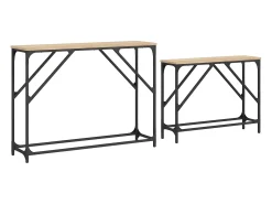 Consola* Mesas consola de encastrar 2 pcs deriv. madeira carvalho sonoma PT594965 Castanho