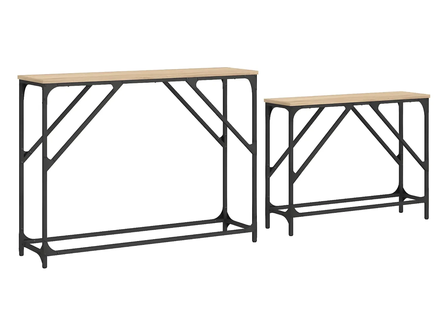 Consola* Mesas consola de encastrar 2 pcs deriv. madeira carvalho sonoma PT594965 Castanho