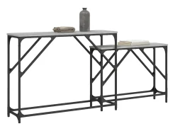 Mesas consola de encastrar 2 pcs deriv. madeira sonoma PT678445^ Consola