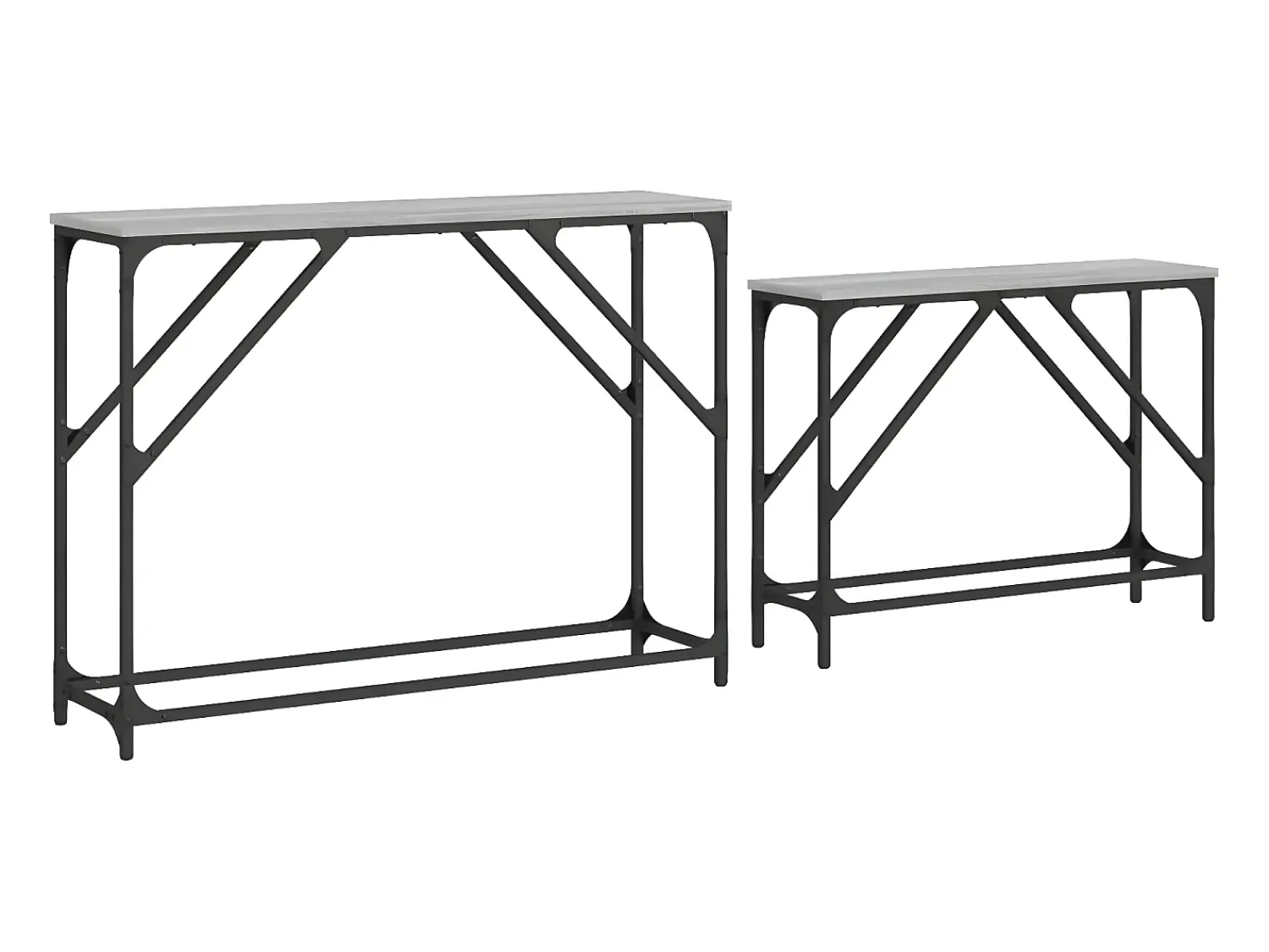 Mesas consola de encastrar 2 pcs deriv. madeira sonoma PT678445^ Consola