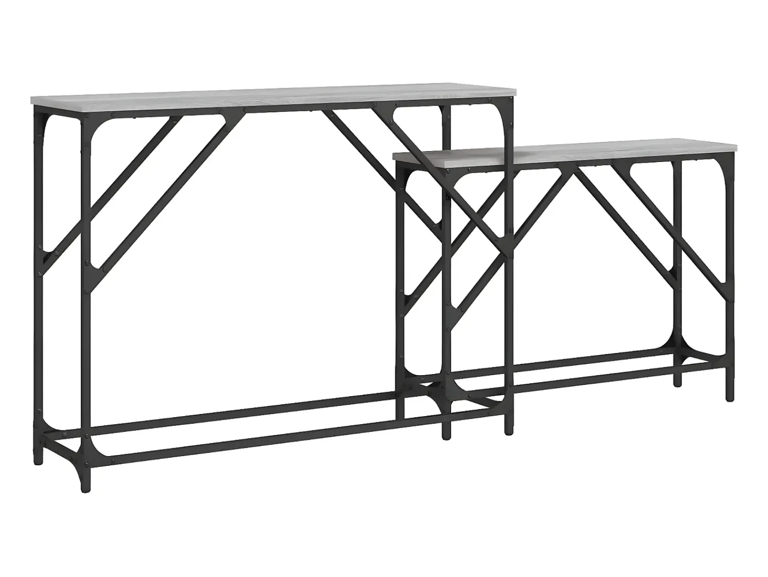 Mesas consola de encastrar 2 pcs deriv. madeira sonoma PT678445^ Consola