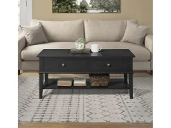 Mesa De Centro|Dorel Home Mesas de aninhamento mármore cinzento grafite branco Preto