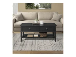 Mesa De Centro|Dorel Home Mesas de aninhamento mármore cinzento grafite branco Preto