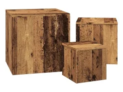 Online vidaxl Mesas de apoio 3 pcs derivados de madeira madeira velha Natural claro