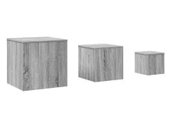 Sale vidaxl Mesas de apoio 3 pcs derivados de madeira sonoma Cinzento