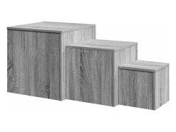 Sale vidaxl Mesas de apoio 3 pcs derivados de madeira sonoma Cinzento
