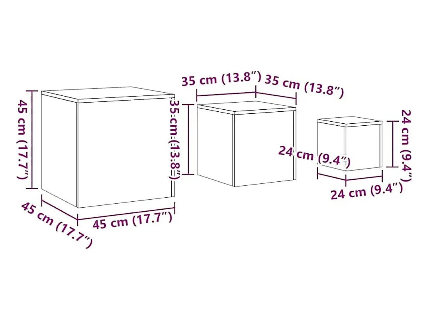 Sale vidaxl Mesas de apoio 3 pcs derivados de madeira sonoma Cinzento