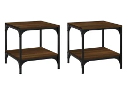 Discount Mesas de apoio 2 pcs derivados madeira carvalho PT726438 Castanho
