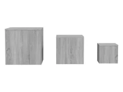 Mesa De Centro| Mesas de apoio 3 pcs derivados de madeira sonoma PT300965 Cinzento