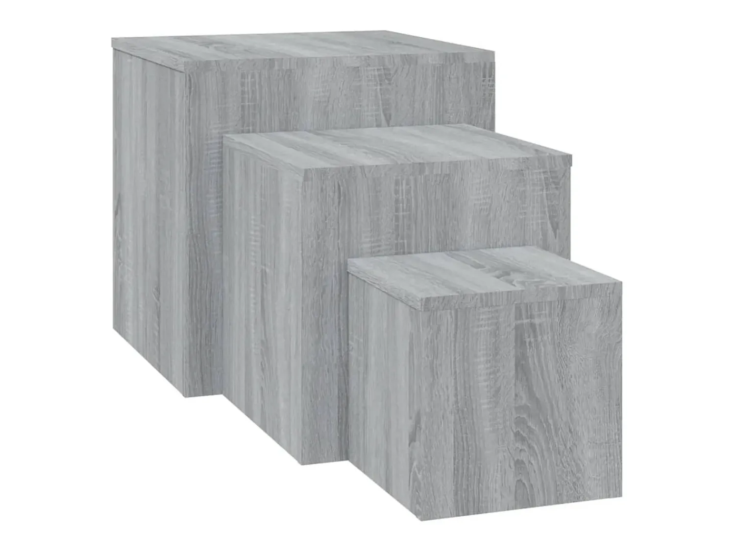 Mesa De Centro| Mesas de apoio 3 pcs derivados de madeira sonoma PT300965 Cinzento