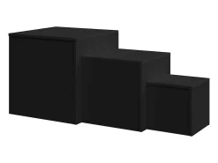 New vidaxl Mesas de apoio 3 pcs derivados de madeira Preto