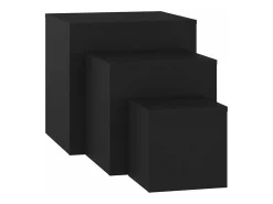 Clearance Mesas de apoio 3 pcs derivados de madeira PT632105 Preto