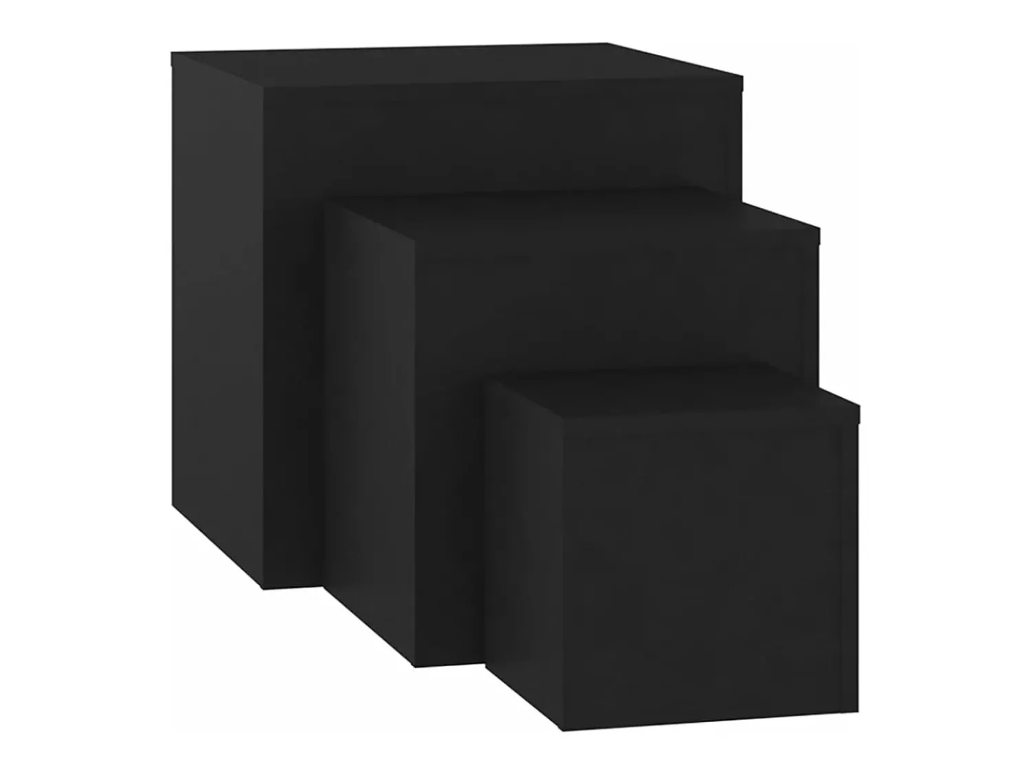 Clearance Mesas de apoio 3 pcs derivados de madeira PT632105 Preto