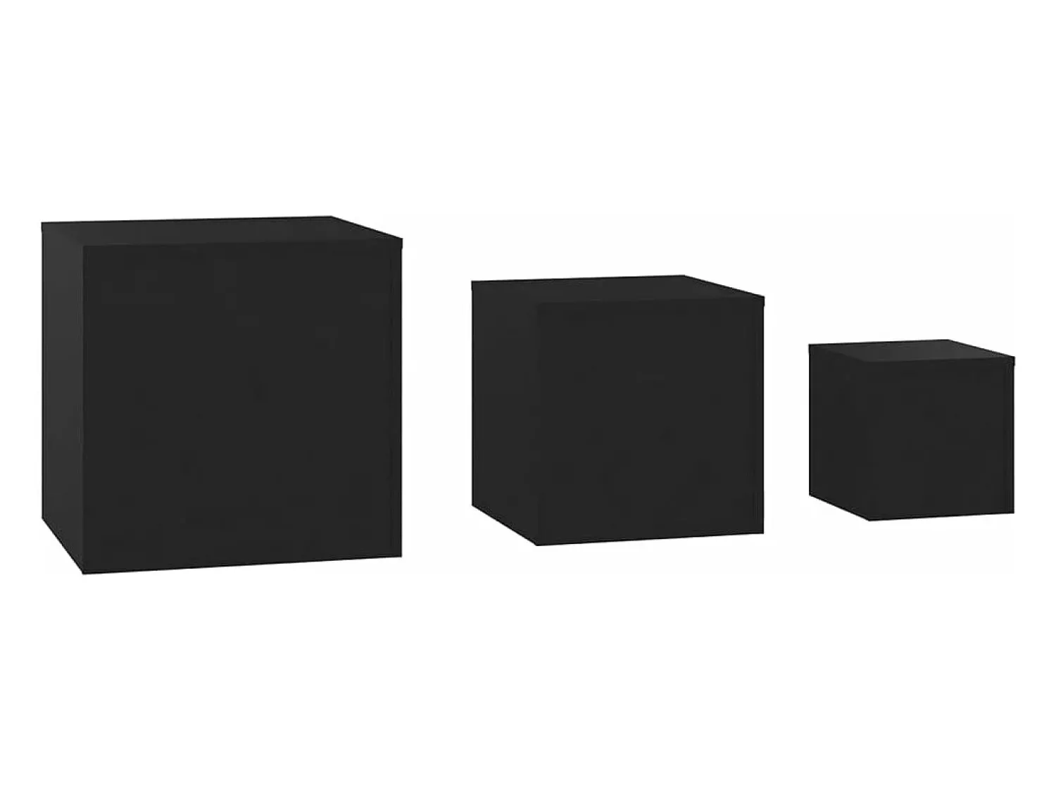 Clearance Mesas de apoio 3 pcs derivados de madeira PT632105 Preto