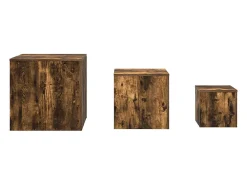 Discount vidaxl Mesas de apoio 3 pcs derivados de madeira cor carvalho fumado Natural claro