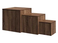Discount vidaxl Mesas de apoio 3 pcs derivados de madeira cor carvalho castanho Natural claro