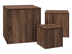 Discount vidaxl Mesas de apoio 3 pcs derivados de madeira cor carvalho castanho Natural claro