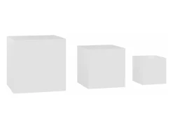Mesa De Centro| Mesas de apoio 3 pcs derivados de madeira PT202764 Branco