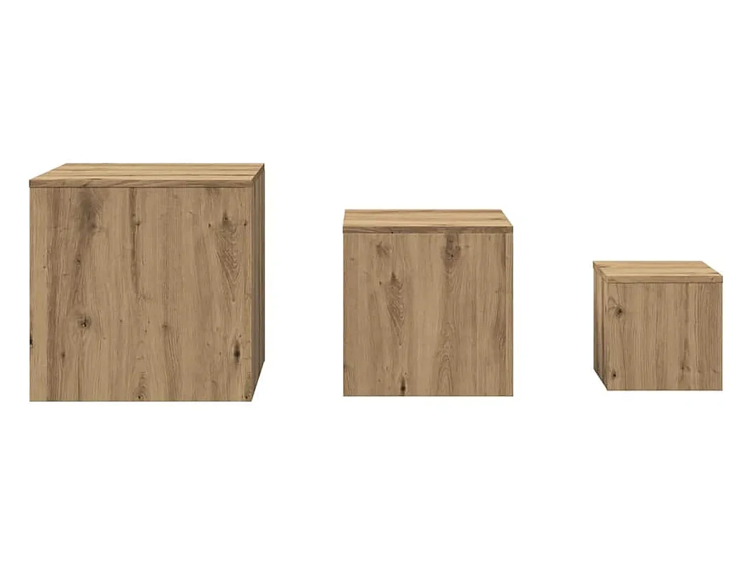 Online vidaxl Mesas de apoio 3 pcs derivados madeira cor carvalho artisiano Natural claro