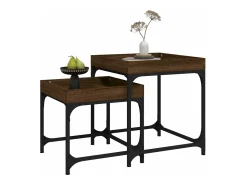 Discount vidaxl Mesas de apoio 2 pcs derivados de madeira carvalho castanho Natural claro