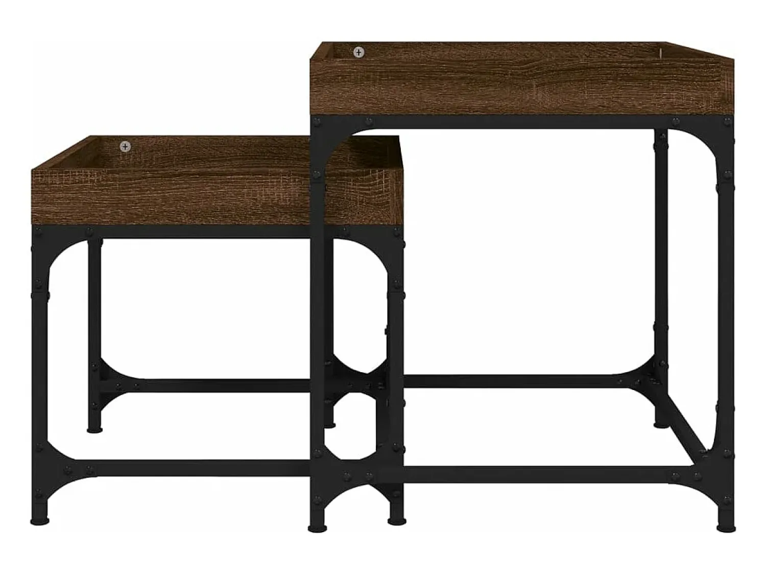 Discount vidaxl Mesas de apoio 2 pcs derivados de madeira carvalho castanho Natural claro