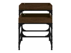 Discount vidaxl Mesas de apoio 2 pcs derivados de madeira carvalho castanho Natural claro