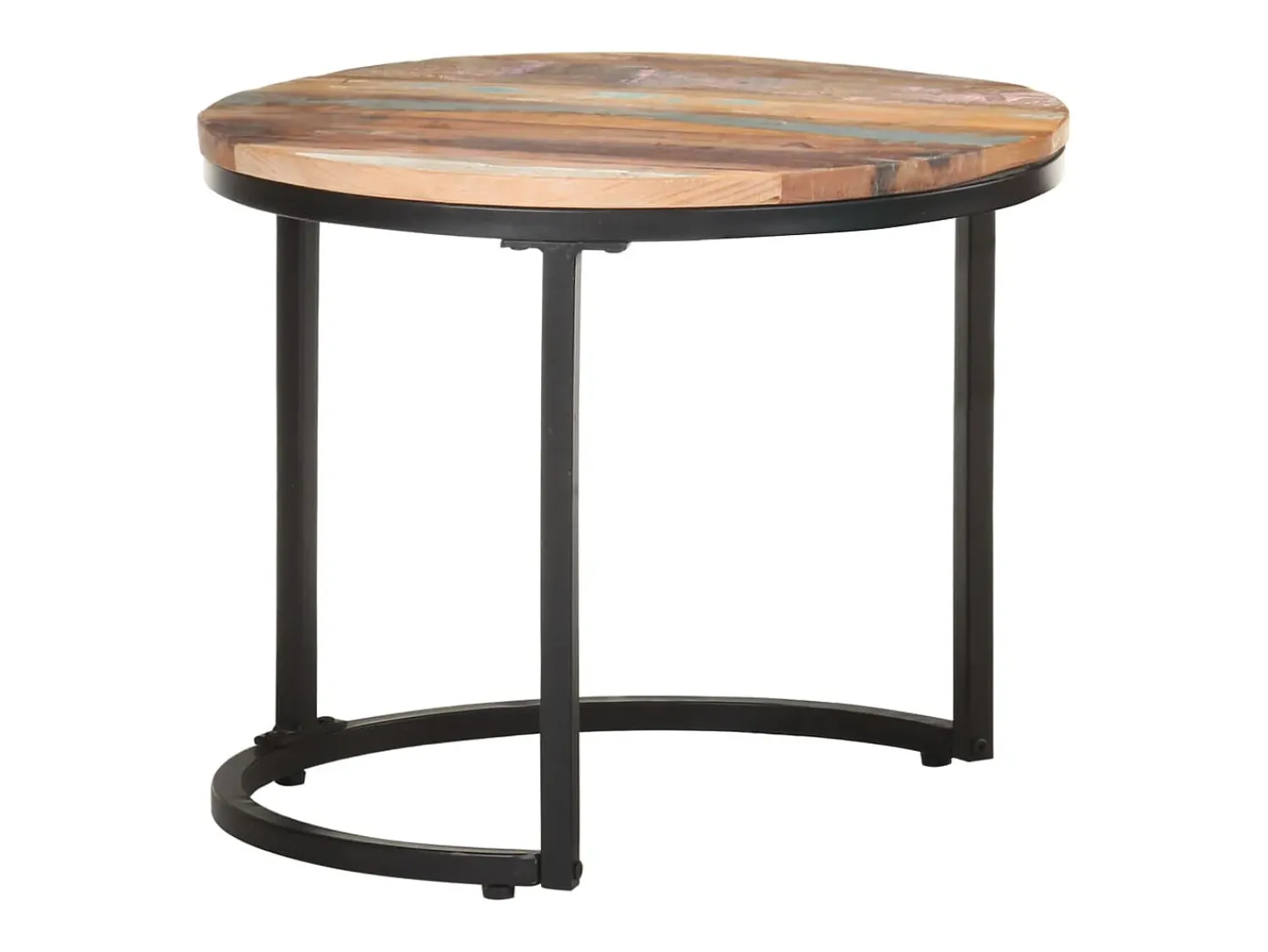 Mesa De Centro| Mesas de apoio 3 pcs madeira recuperada maciça PT154682 Multicor