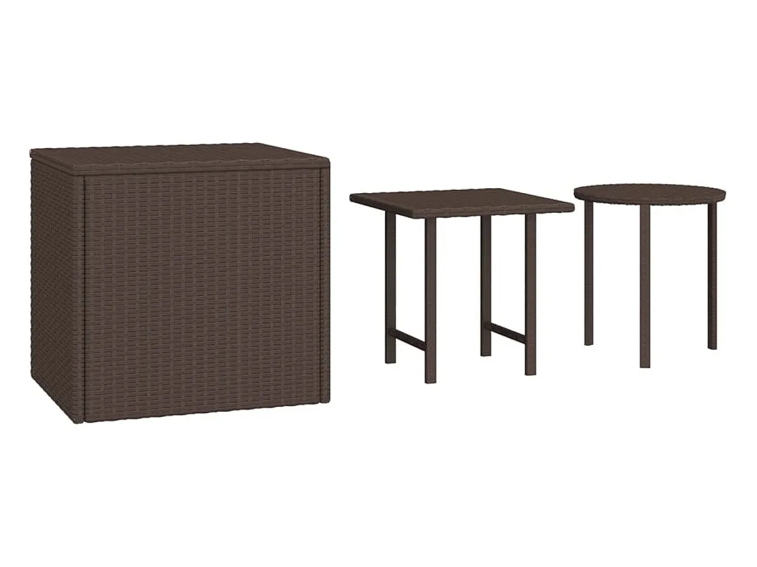 Outlet Mesas de apoio 3 pcs vime PE PT430165 Castanho