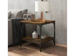 Outlet Mesas de apoio 2 pcs 40x40x40 cm derivados madeira fumado PT337137 Castanho