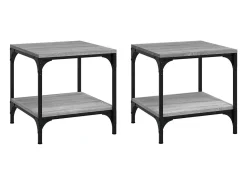 Sale Mesas de apoio 2 pcs 40x40x40 cm derivados madeira cinza sonoma PT466146 Cinzento