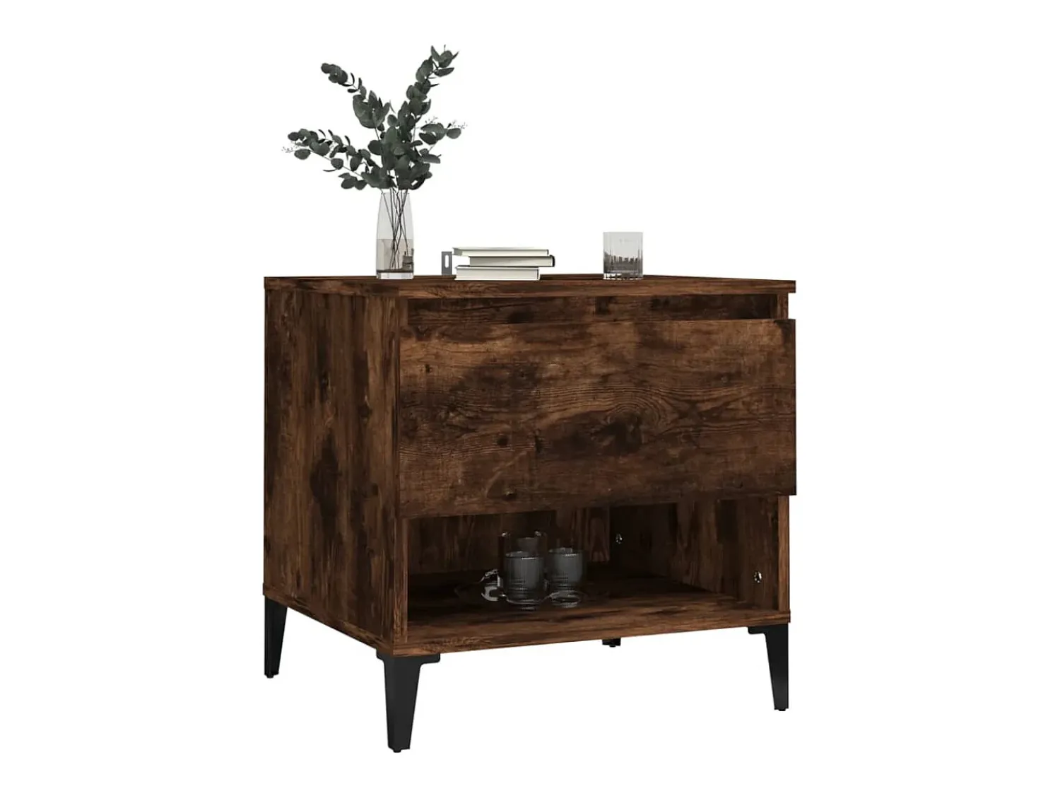 Mesa De Centro| Mesas de apoio 2 pcs 50x46x50 cm deriv. madeira carvalho fumado PT648617 Castanho