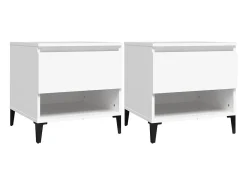 Mesa De Centro* Mesas de apoio 2 pcs 50x46x50 cm derivados de madeira PT857039 Branco